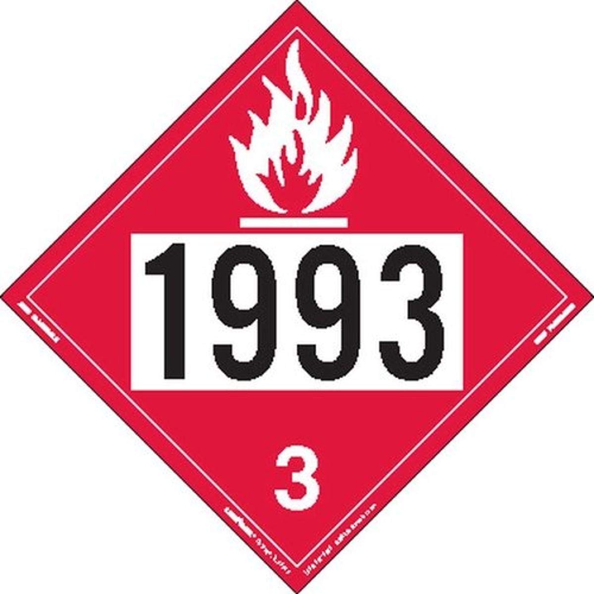 Crazy Deals Labelmaster Z-IDF UN 1993 Flammable Liquid Hazmat Placard, Permanent Vinyl (Pack of 25) Crazy Deals Labelmaster Z-IDF UN 1993 Flammable Liquid Hazmat Placard, Permanent Vinyl (Pack of 25)