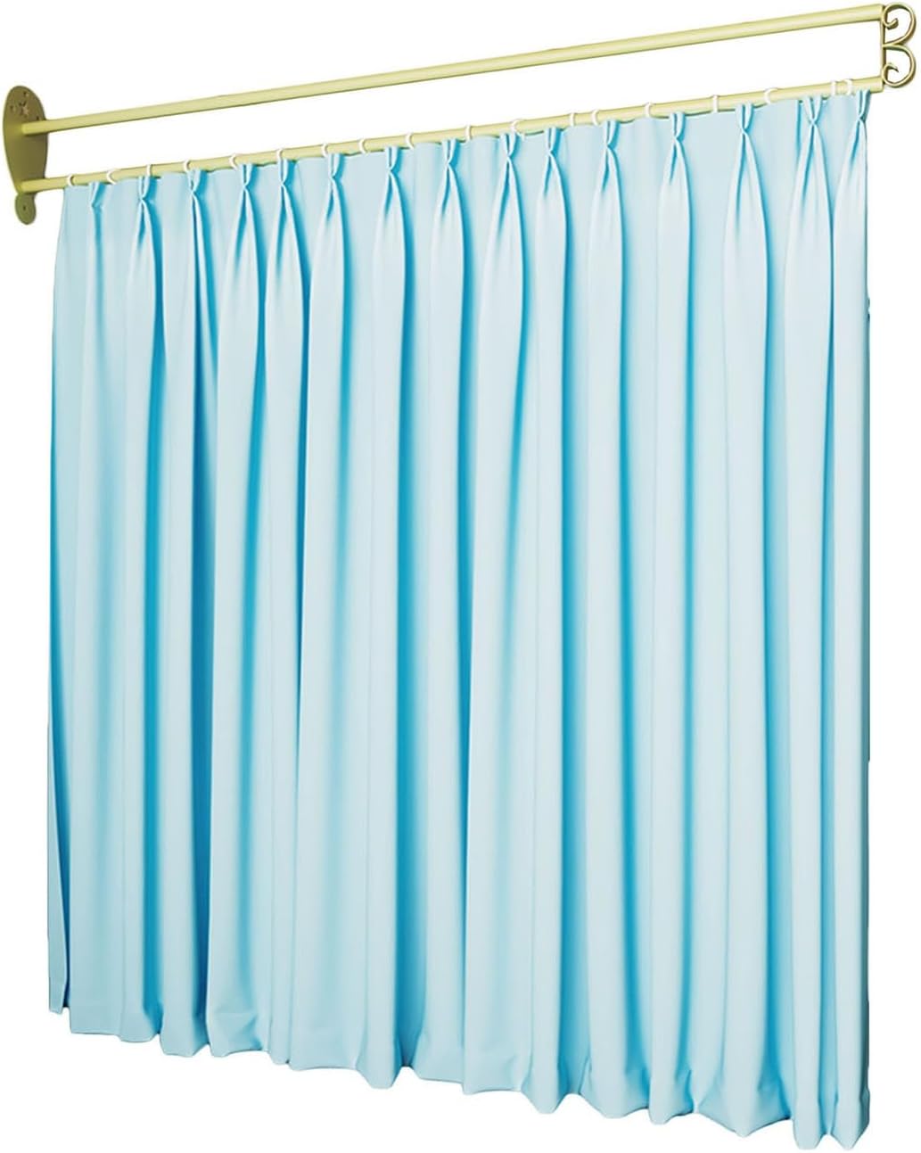 美容室用間仕切りカーテン、壁掛けプライバシースクリーン、U字型ロングサポートロッド、フィッティングルームマッサージSPAラウンジ用(