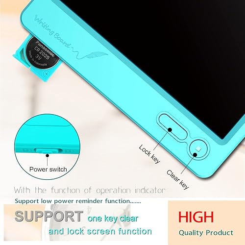 Miniatura 4 de KURATU Tableta de escritura LCD de 10 pulgadas, juguetes de pantalla colorida para niños y niñas de 3 a 12 años, tabla de dibujo, reutilizable,