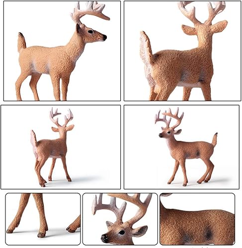 Miniatura 6 de Paquete de 6 figuras de ciervos de animales del bosque, figuras de animales del bosque, suministros de fiesta, Navidad, Buck Doe Fawn para baby