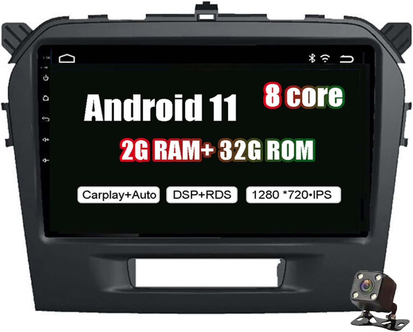 Android 11 9" IPS Touch Screen Car Stereo,Carplay RDS FM Car Radio for Suzuki Vitara 2015 2016 2017 2018 2019 Support USB DSP Steering Wheel Control DAB+ OBD DSP DVR+