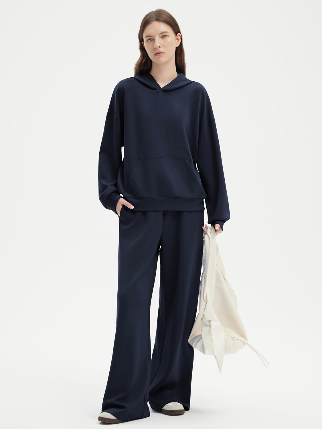 SUUKSESS Women 2 Piece Sets 2025 Oversized Hoodie Sweatshirt Wide Leg Sweatpants - Image 4