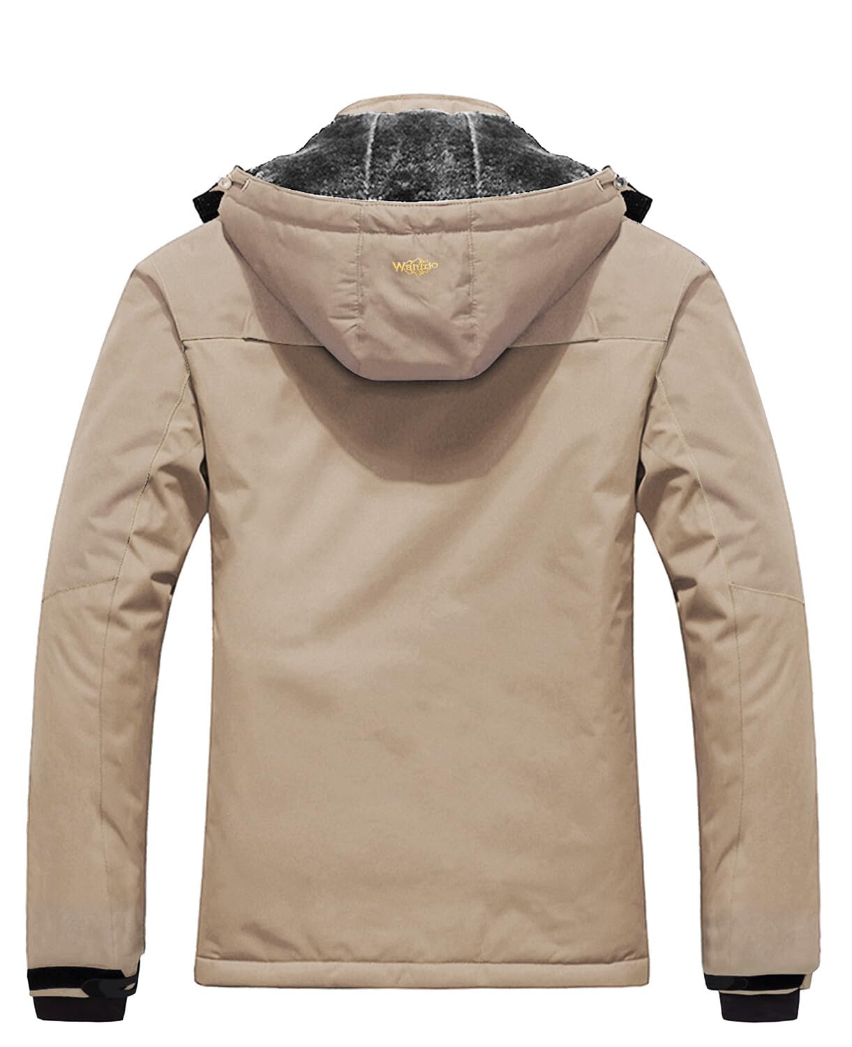 Wantdo Giacca da Sci Montagna Calda Invernale Parka da Neve Imbottita Cappotto da Snowboard in Pile Giubbotto con Cappuccio Impermeabile Uomo