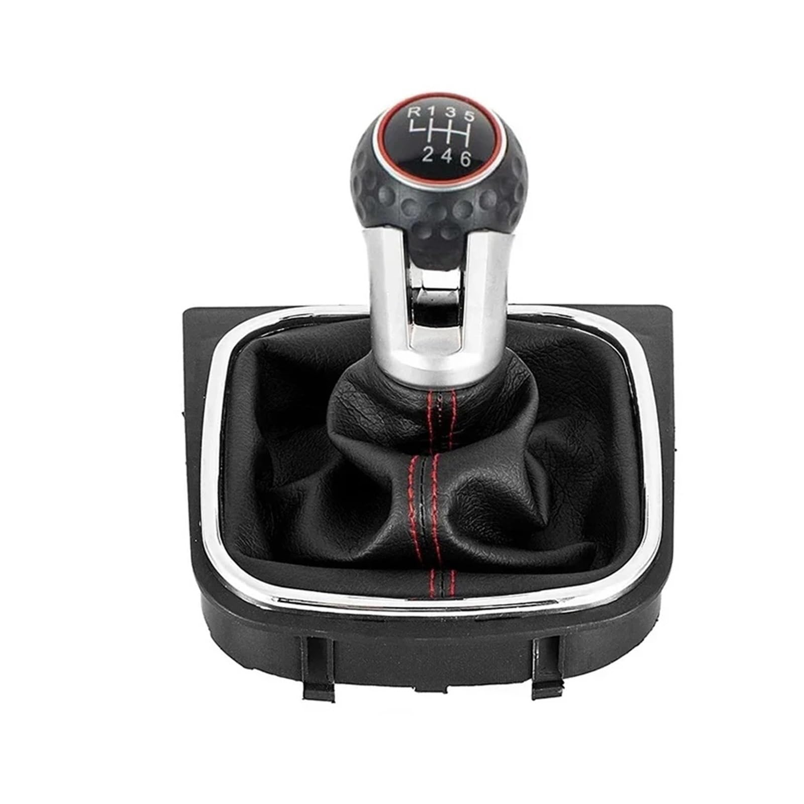 Jeocoai Car Gear knob Gear Shift Knob for VW for Golf Car Stick Lever Shifter Handball with Gaiter Boot Cover(6 Speed)