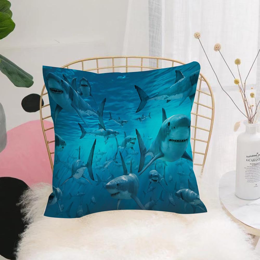Hyosxw Sea Animals L Fantasy Sea Ocean Fish Shark U - A1 Cushion Cover,Throw Pillow Case Home Decorative For Living Room Bedroom Sofa Chair 18X18 Inch,Sea Animals L Fantasy Sea Ocean Fish Shark Underwater World,Pillowcase 45X45cm