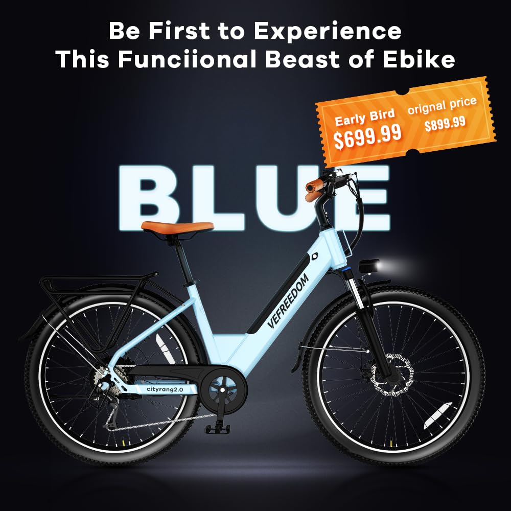 Ihahvc Electric Bike for Adults-Blue UL 2849 Certified