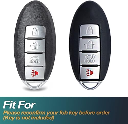 Miniatura 2 de FEYOUN Funda para llavero compatible con Nissan Altima Armada GT-R Sentra Versa Infiniti Q50 Smart con 4 botones de TPU remoto sin llave, accesorios
