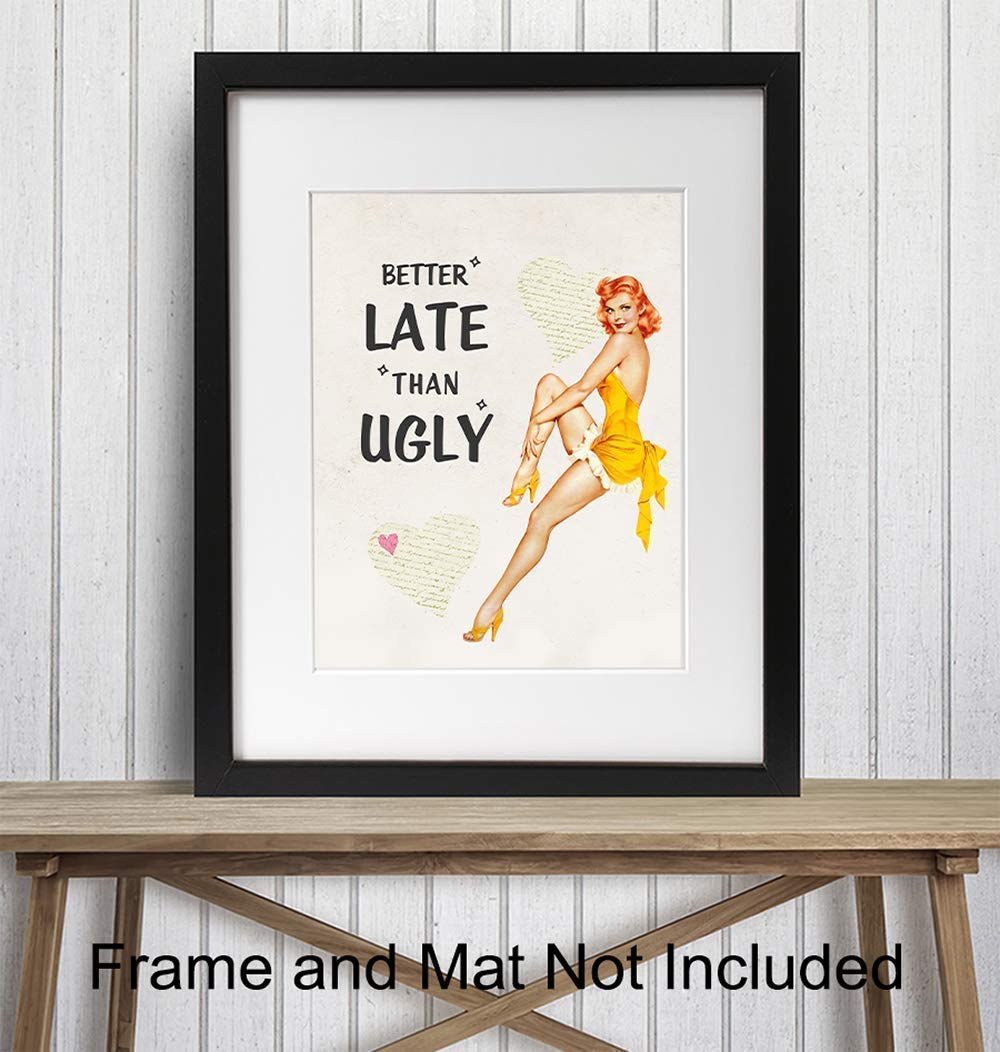 Amazon.com: Funny Vintage 1950s Pinup Girl Bathroom Home Decor