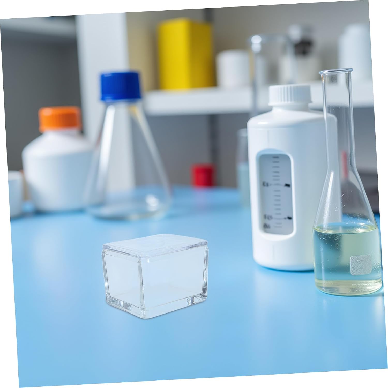 Laboratory Slide Staining Tank for Microscope 20-slide Capacity Glass Staining Jar with Rack Holder Microscope Slide Preparation for Scientific Labs