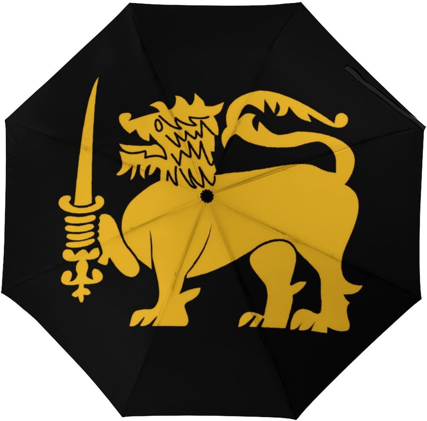 Sri Lanka Flag Lion Travel Umbrella Windproof Automatic Umbrellas Lightweight Folding for Women Men
