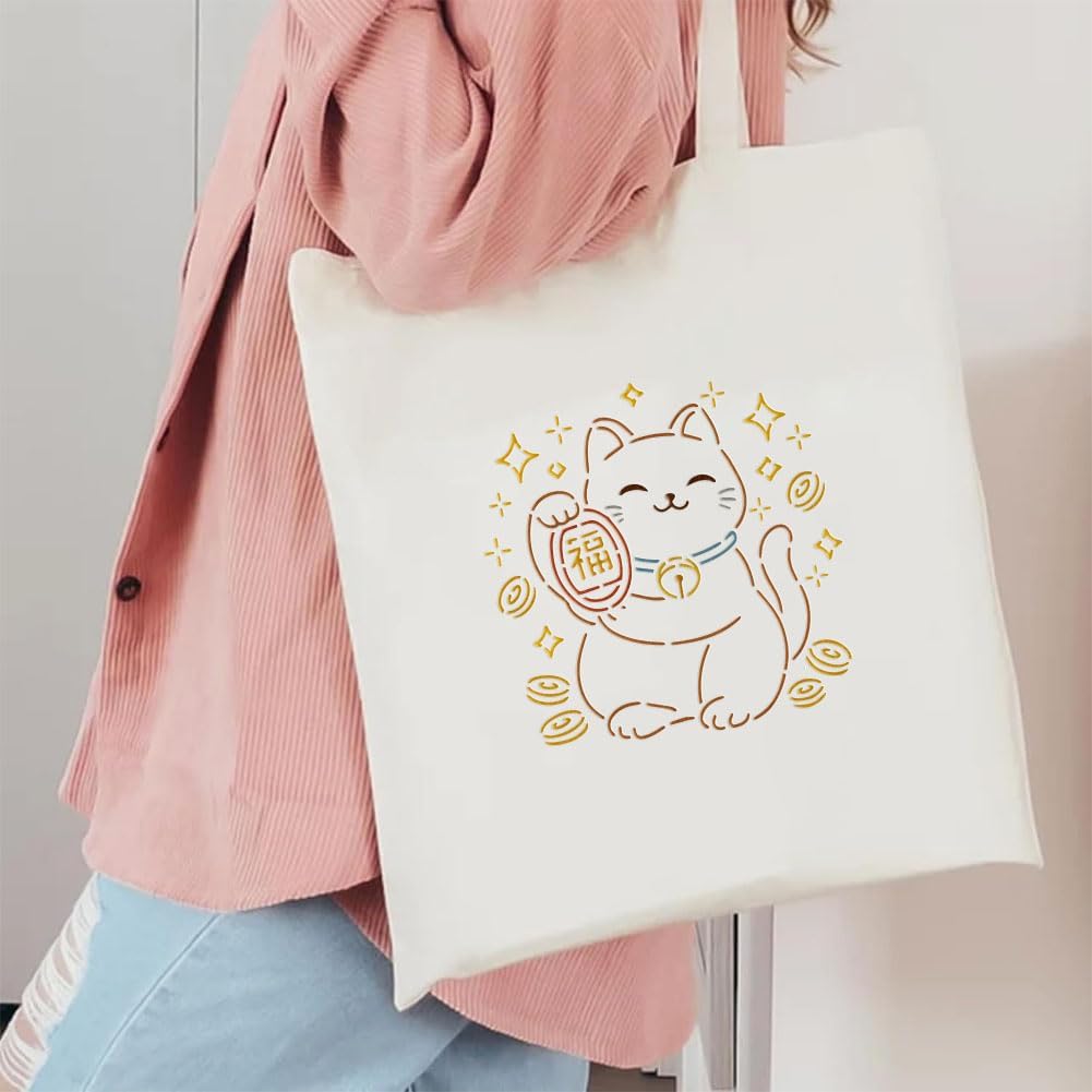 FINGERINSPIRE 4Pcs Cat Pattern Stencils with a Brush 7.9x7.9inch Animal Painting Stencil PET Sashiko Embroidery Themes PET Template for Painting on Wood Floor Tile Wall Fabric Furniture Scrapbook DIY