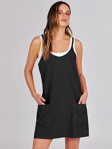 Vista 9 de Prinbara - Rómper de verano para mujer, vestido corto de tenis, pantalones cortos atléticos, vestido de verano con faja moldeadora integrada, ropa