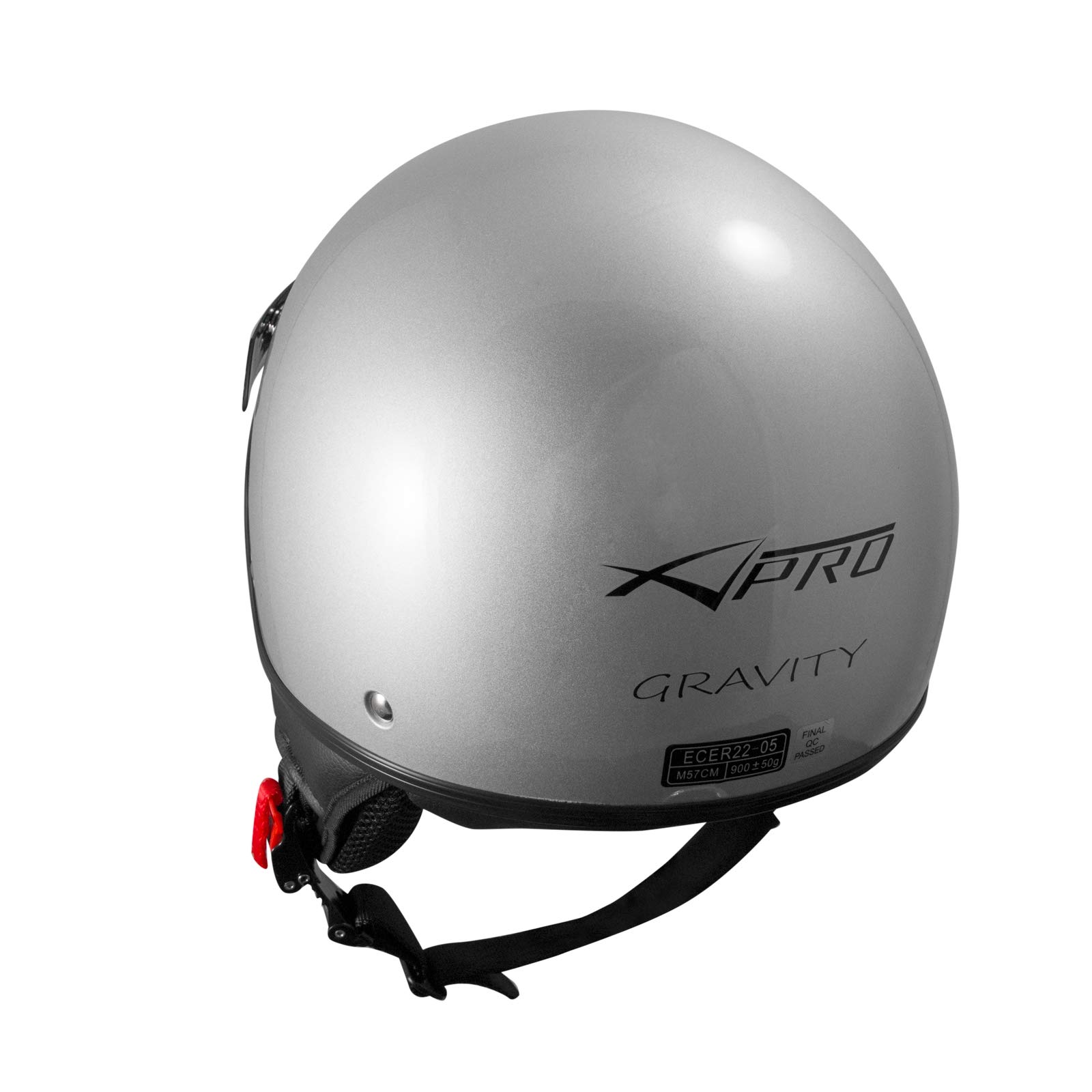 Motorhelm Motorfiets Scooter Open Jet Helm Tip ECE 22-06 SonicMoto Zilver 2XL