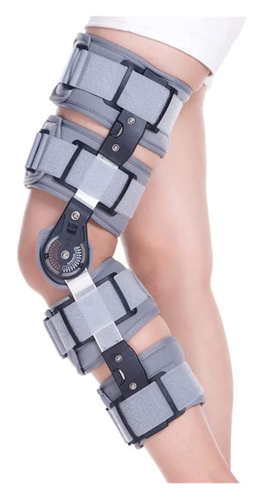 Estabilizador de Soporte ortopédico Ajustable ROM con bisagras Rodillera Universal para estabilización de recuperación Osteoartritis Leve 22.7.27 (Color : Grey(Send Strap))