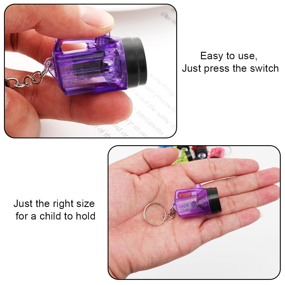LURICO 30 Pezzi Mini Torcia LED Portachiavi, 4cm Piccola Torcia LED Mini Lampada a Mano per Bambini Colorato Torcia Giocattolo per Bambini Co-regalo, Campeggio, All'aperto, Escursioni