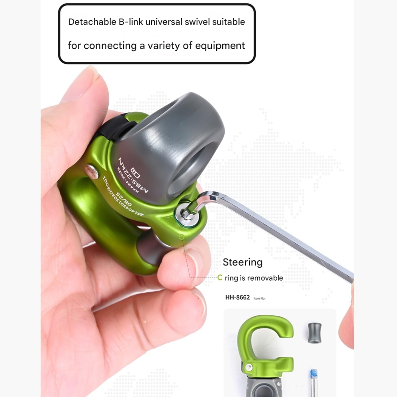 Conector giratorio de 360 grados, mosquetón de escalada con bloqueo automático, accesorios de conexión rápida duradera