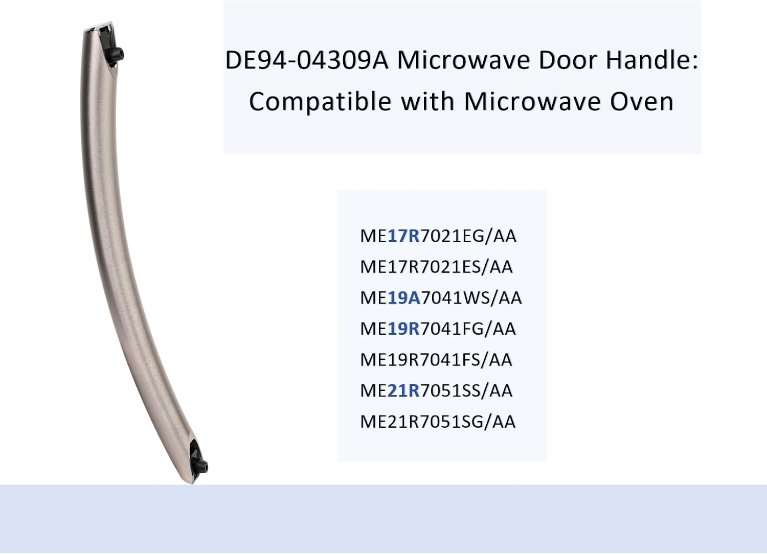 ME17R7021ES ME19R7041FS ME21R7051SS Microwave Door Handle Compitable with Samsung Microwave, DE94-04309A DE94-04309B Microwave Door Handle, Includes 2 Screws, Rose Gold