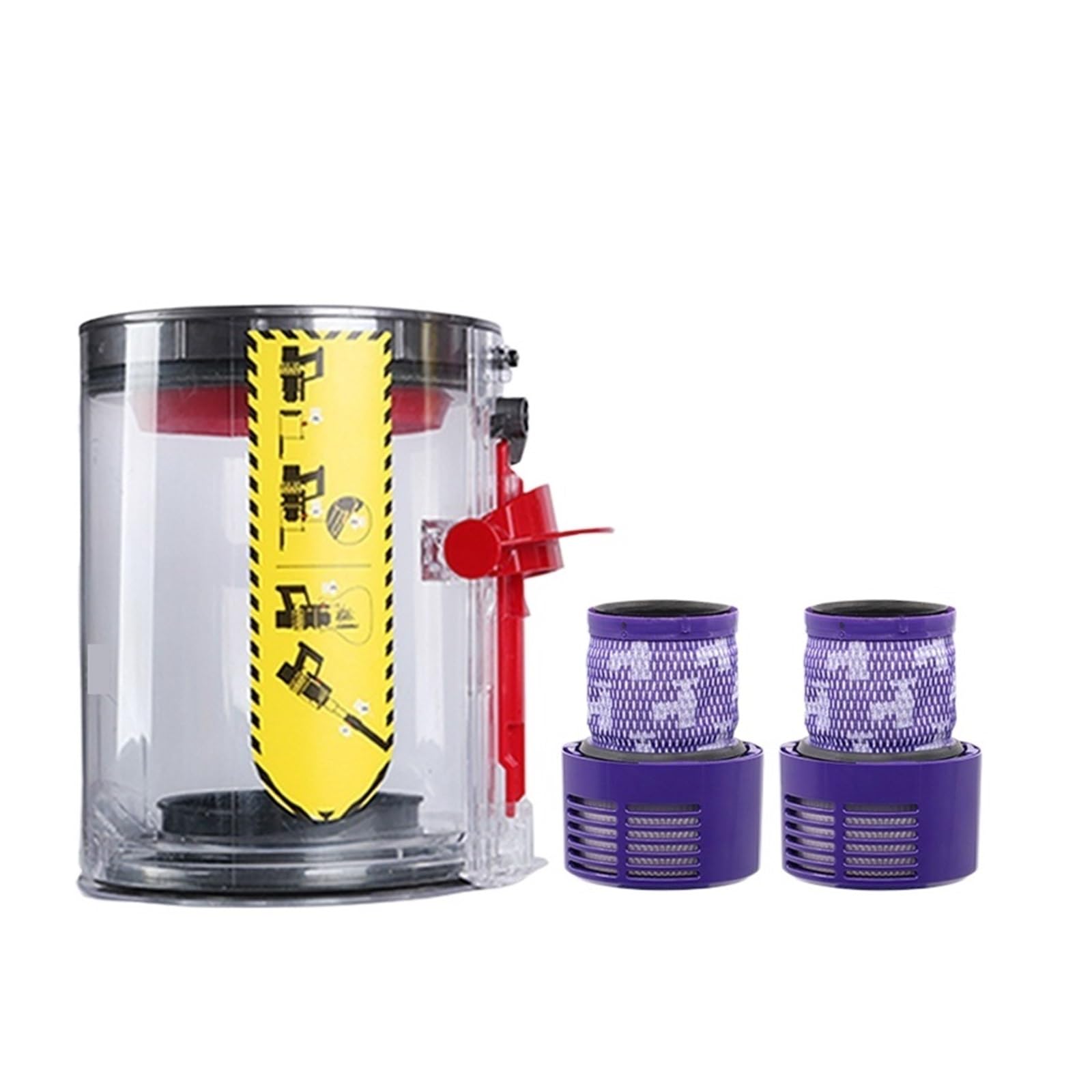 Ręczny bezprzewodowy odkurzacz Osłona silnika Filtr Części zamienne do pojemnika na kurz. Kompatybilny z Dyson V10 (Color : 3pcs(14.5cm height))