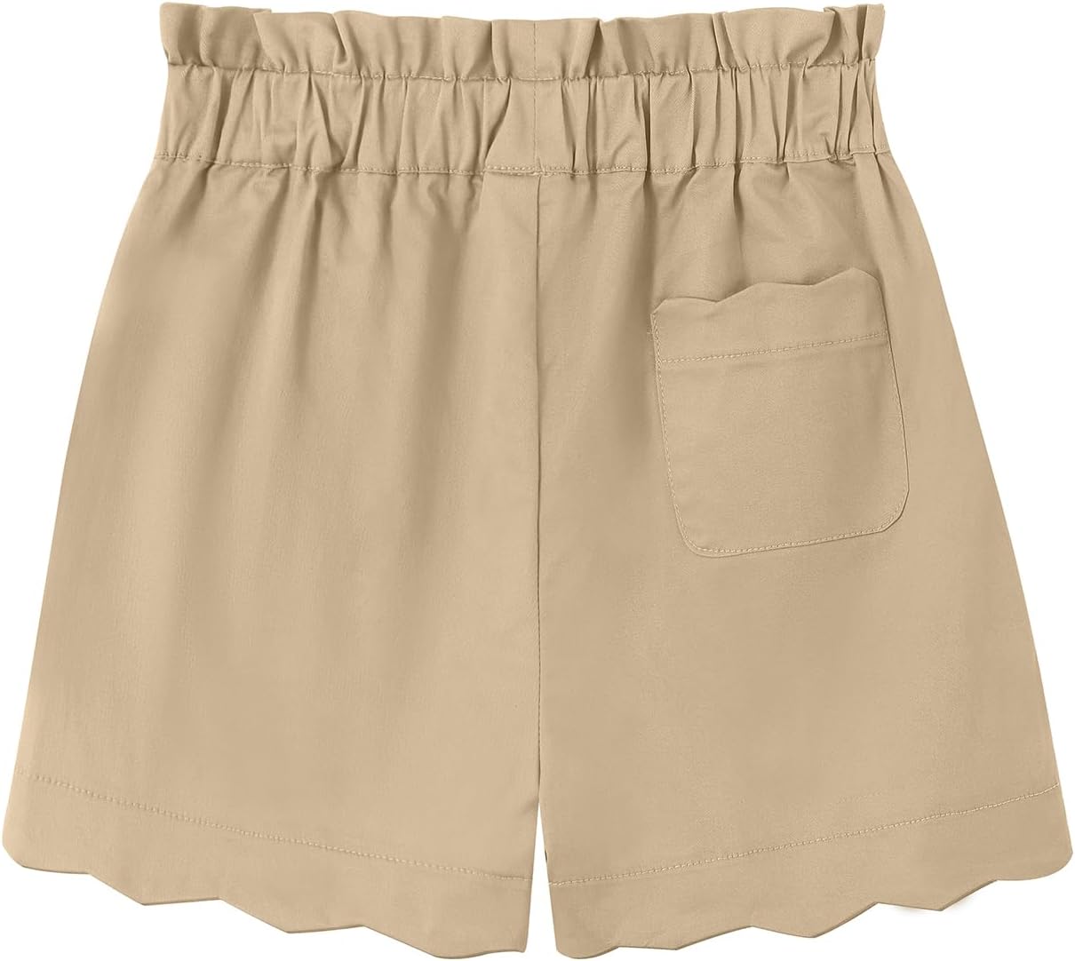Noomelfish Girls Scalloped Stretch Twill Pull On Shorts with Pockets (5-12 Years) - Image 2