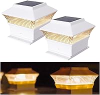 Vista 18 de Luces solares modernas para tapa de poste #2 (se adapta al poste de 4 x 4, nominal 5 x 5), 50 lúmenes con tres opciones de temperatura de color, luz