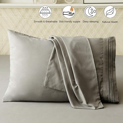 Miniatura 2 de SONORO KATE - Juego de fundas de almohada de lujo, microfibra cepillada 1800, antiarrugas, resistentes a la decoloración, antimanchas,