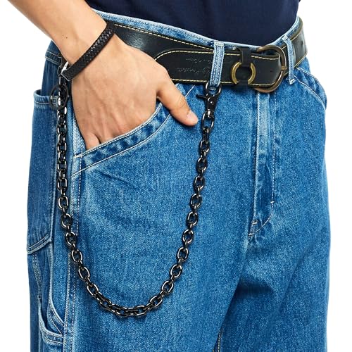 Image of newtro Wallet Chain Men Women Boy Girl, Biker Motorcycle Pants Jean Punk Long Key Chain Black Gold Silver 26 Types