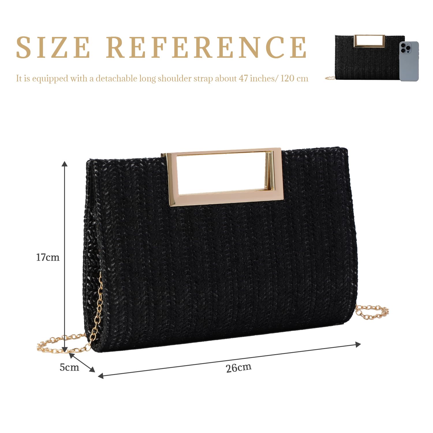 LHHMZ Bolso de paja con asa superior para mujer, Bolso de verano, Bolso de rafia, Bolso de playa tejido