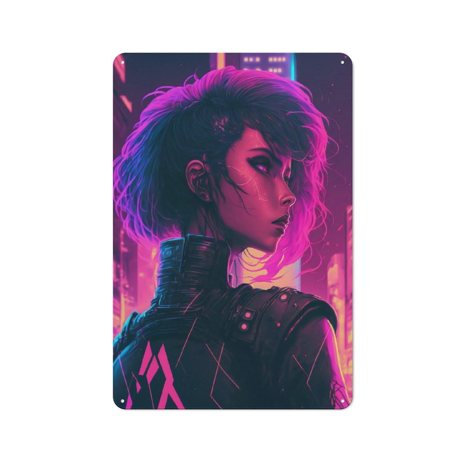 Junmoney Girls Style-9 Vintage Metal Plaque 30X20cm Featuring Neon 008 For Hallway Wall, For Wall Display Collectors