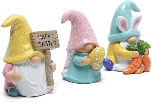 Miniatura 2 de Hodao Decoraciones de gnomos para el día de Pascua figuras de gnomos de Pascua decoración de primavera hechas a mano elfo escandinavo Tomte figuras