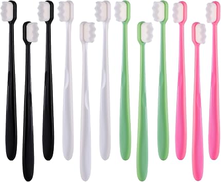 12 Pcs Soft Toothbrush, Soft and Comfortable Soft Bristle Toothbrush, Comfortable Grip Nanobrush, Soft Toothbrush for Adults Used for Cleaning the Mouth and Teeth