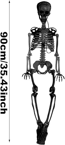 Miniatura 7 de Decoración de esqueleto de Halloween, esqueleto de Halloween, tamaño real, articulaciones articuladas articuladas humanas de tamaño completo, cuerpo
