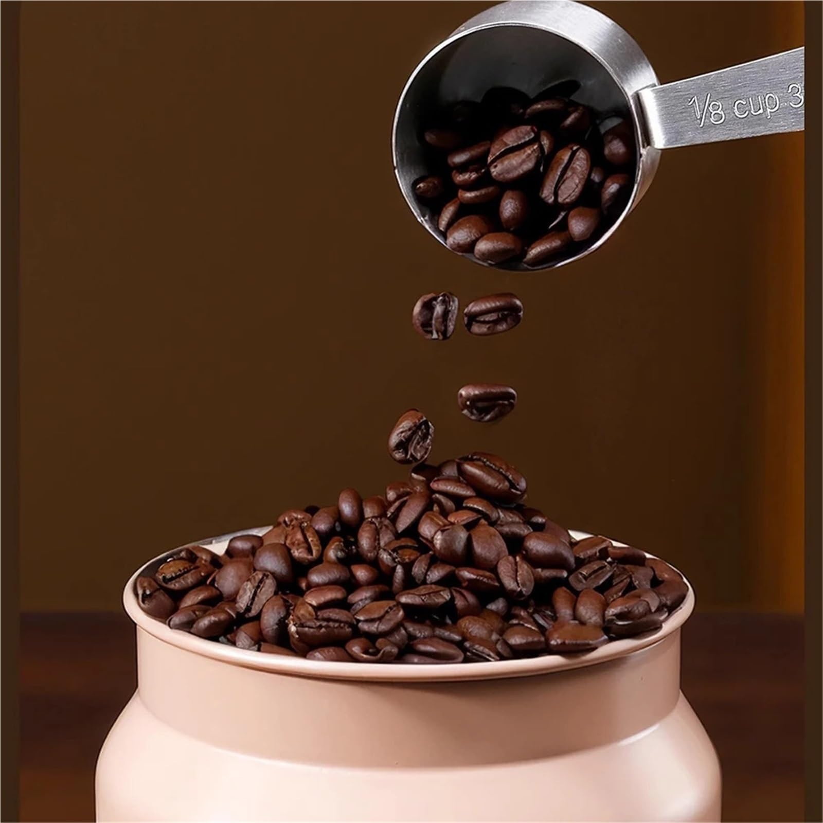 KaffeebohnenbehäLter Aus Edelstahl Vakuumversiegeltes Kaffeebohnenglas aus Edelstahl, Vorratsglas for Kaffeebohnen FüR Kaffeebohnen, Kaffeepulver(1200ml)