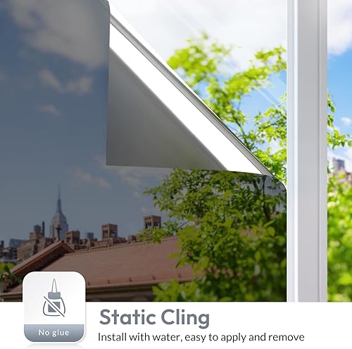Miniatura 8 de rabbitgoo Película de privacidad unidireccional para ventana, tintado para ventana, adherencia estática, bloqueo solar, anti UV, cubierta de ventana