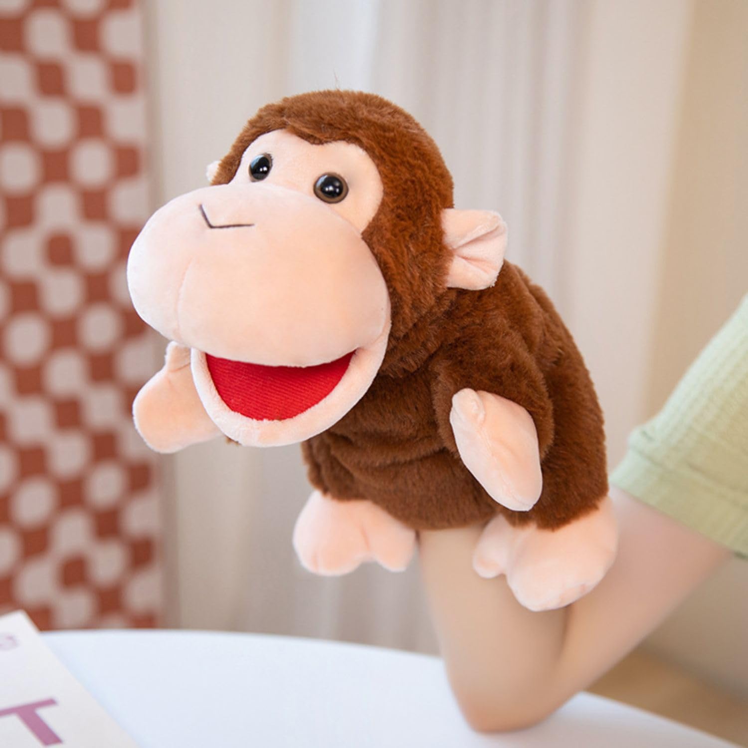 FunBlast Plush Animal Hand Puppets - Soft & Cuddly Animal Figure Puppets for Kids, Storytelling & Role Play, Fun Educational & Learning Toys for Toddlers & Children (Monkey)