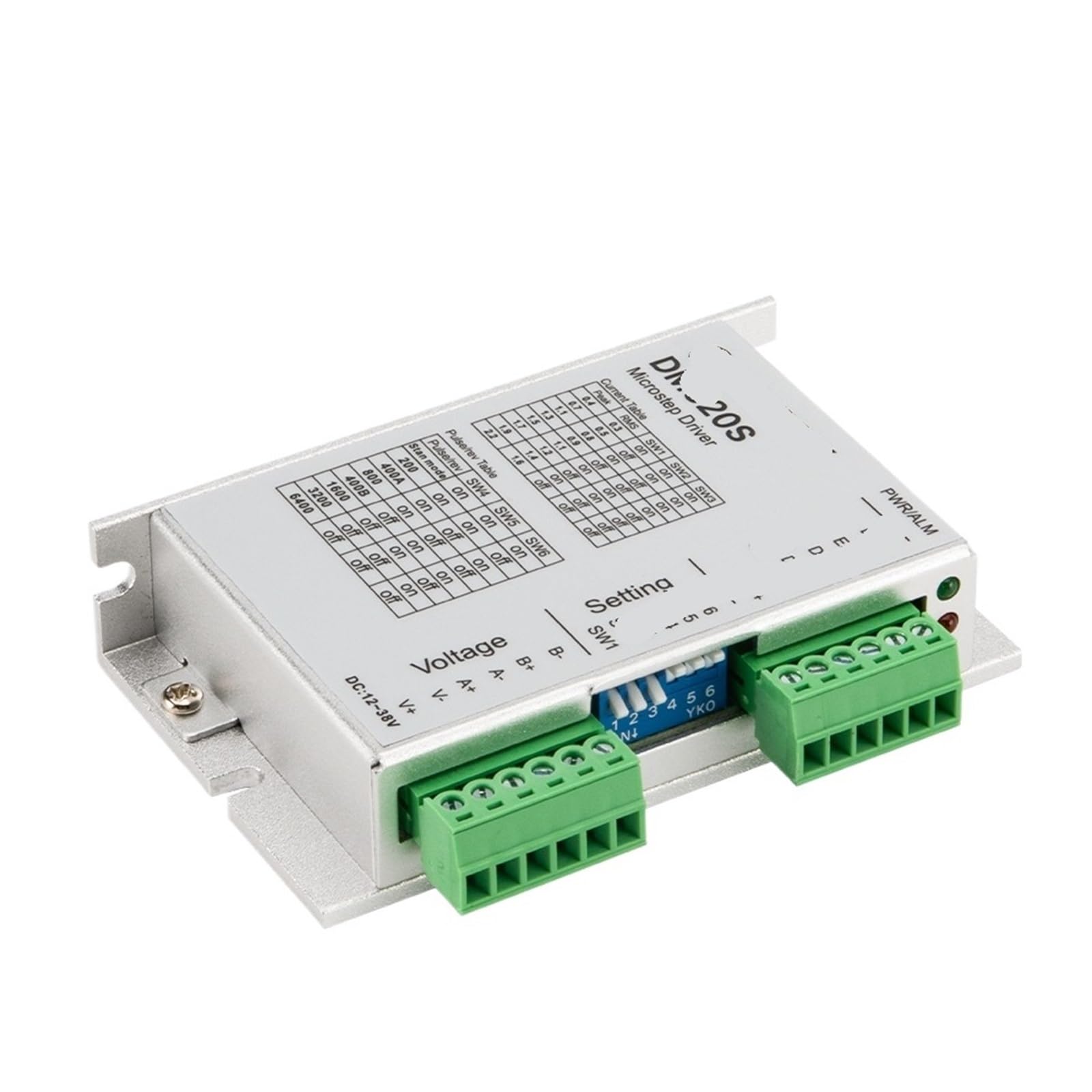 Controlador de motor paso a paso de 2 fases, DM320S 18-40 VDC 0.3-2.2A Nema17 Controlador de motor paso a paso for máquina de grabado CNC