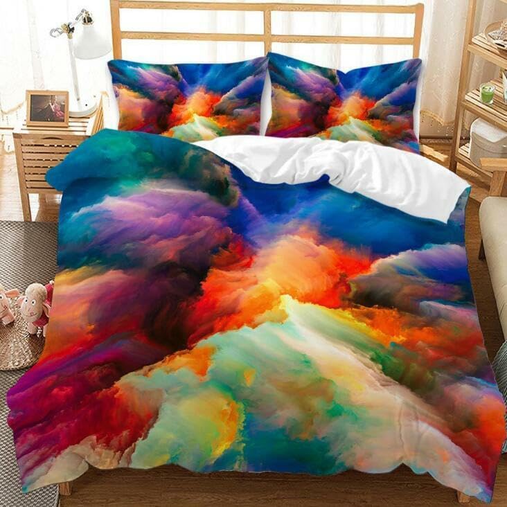 Housse de couette 140x200 en microfibre 110g/㎡ douce et infroissable impression 3D