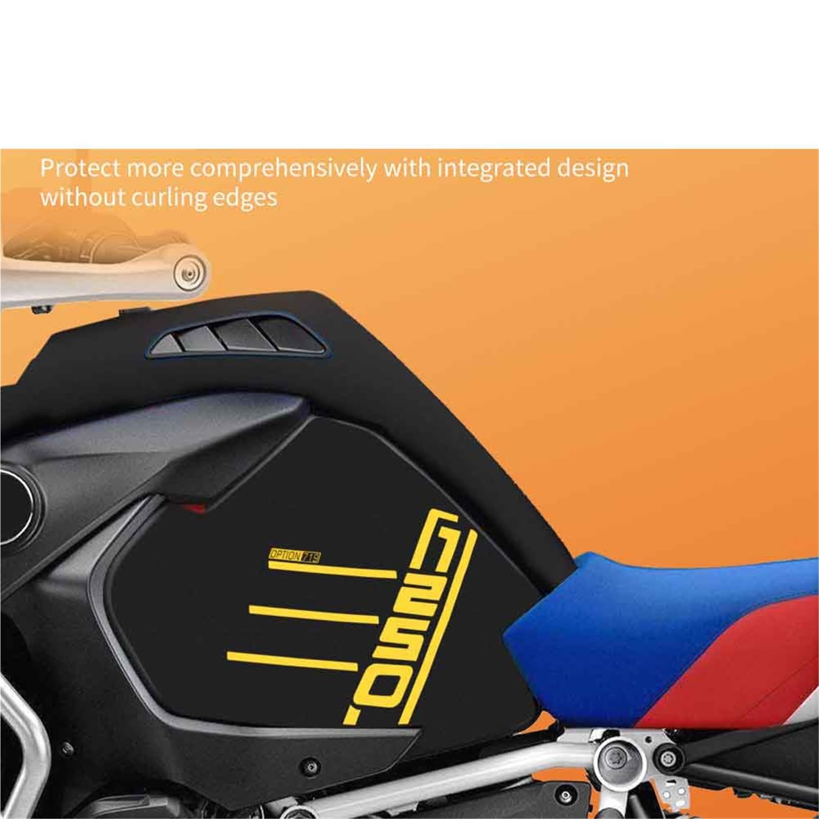 Dla BMW GS 1250 R Adventure R1200GS ADV GS1200 R1200 2013-2024 naklejka z motywem kości ryby PCW ochraniacz na zbiornik motocyklowy pasuje