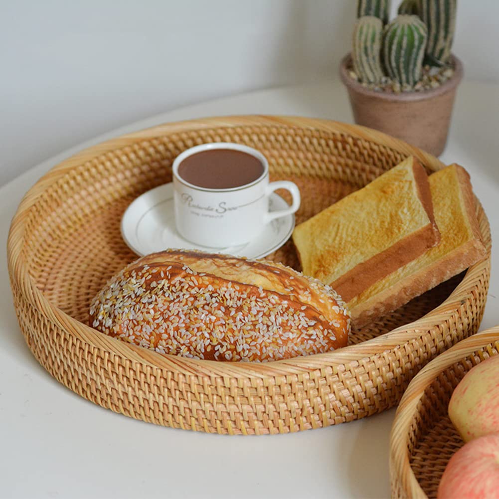 Cesto In Rattan Intrecciato Per Frutta E Pane - 26x9.7cm, Decorativo E Pratico Per Tavolo - Foto 13