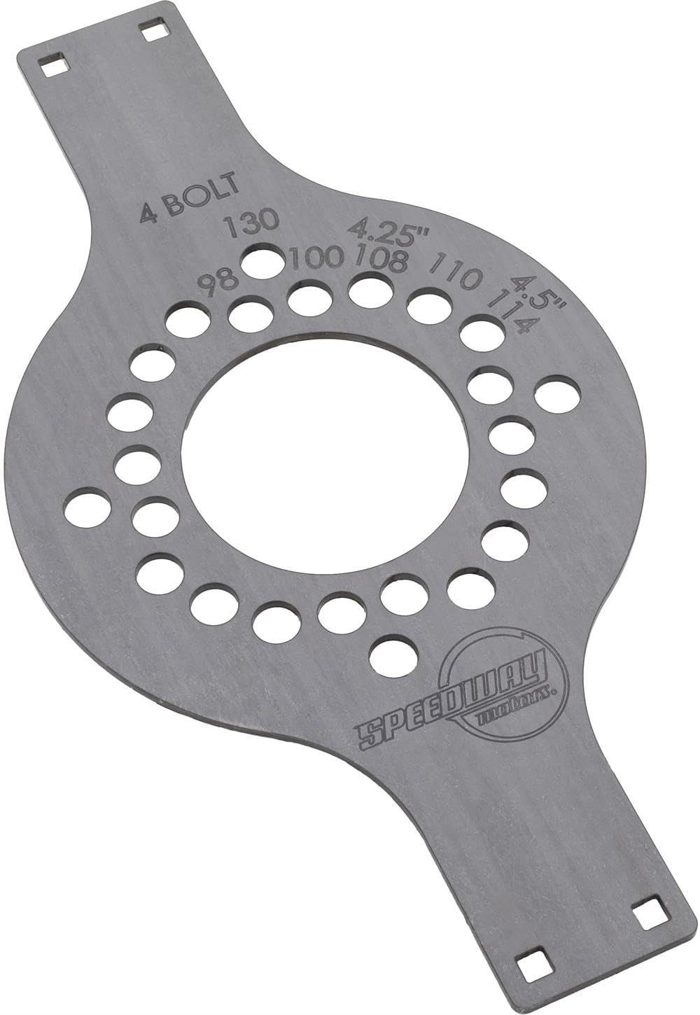 Speedway Motors WheelWise™ Fitment Tool Center Plate Kit, 4-5-6 Lug Patterns, Laser Cut 10 Gauge Steel, Laser Etched for Accurate Wheel Backspace and Offset Measurements