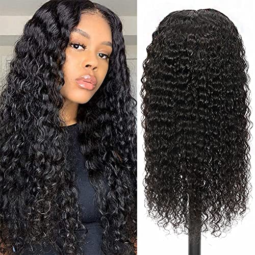 Deep Wave Lace Front Wigs Human Hair with Baby Hair Pre Plucked 180% Density 9A Brazilian 4x4 Lace Human Hair Wigs for Black Women (26", 4x4 Deep Wig)