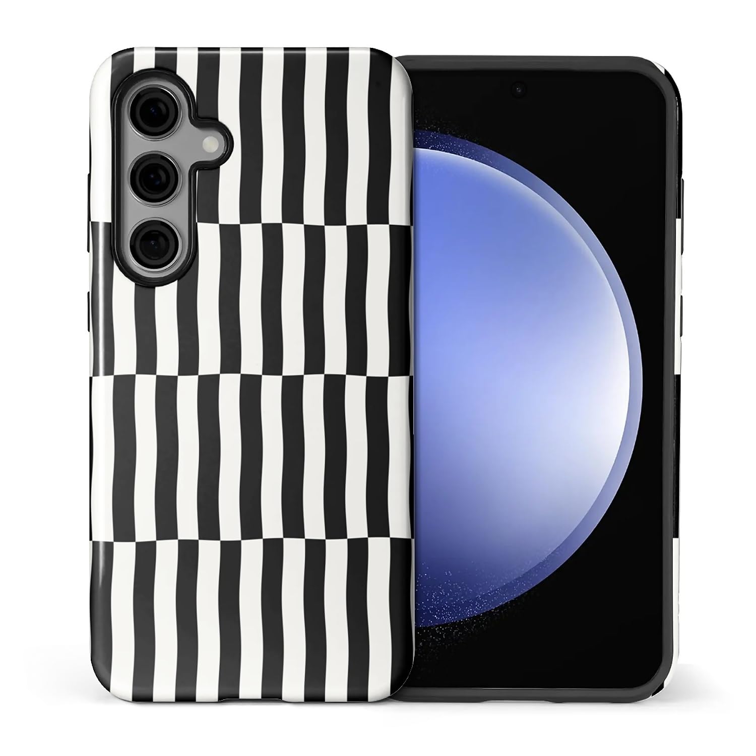 Coque hybride double couche Samsung S24 FE au graphisme rayures HL2