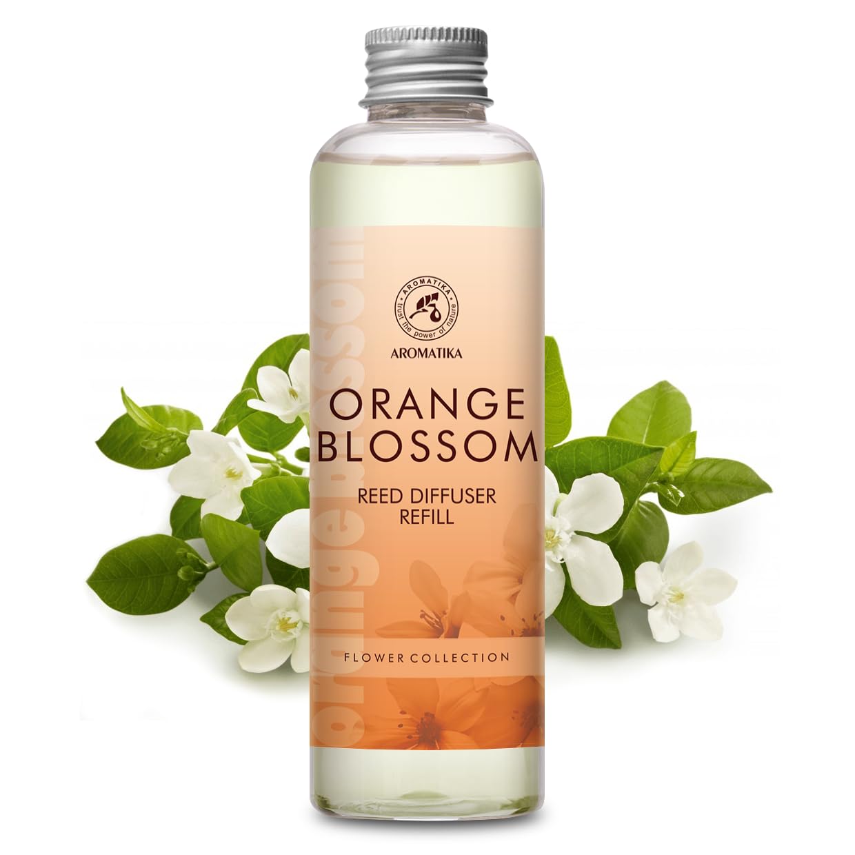 Refill Reed Diffuser Orange Blossoms 6.8Fl Oz (200ml) - Intensive - Fresh & Long Lasting Fragrance -for Aromatherapy - SPA - Home - Office - Fitness