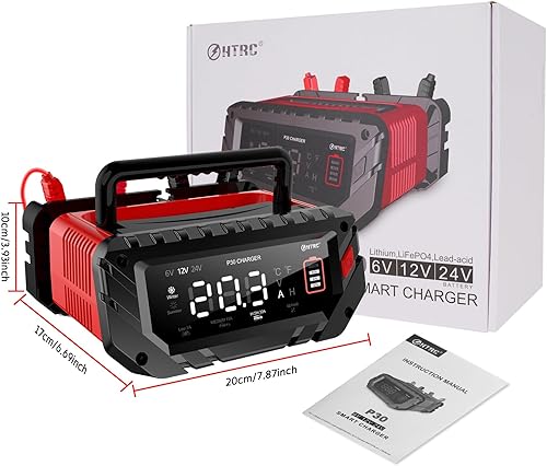 Miniatura 8 de Cargador de batería de 30 amperios, cargador inteligente de goteo 6V12V24V, cargador de batería de coche, litio, Lifepo4, plomo ácido (AGMGelSLA...)