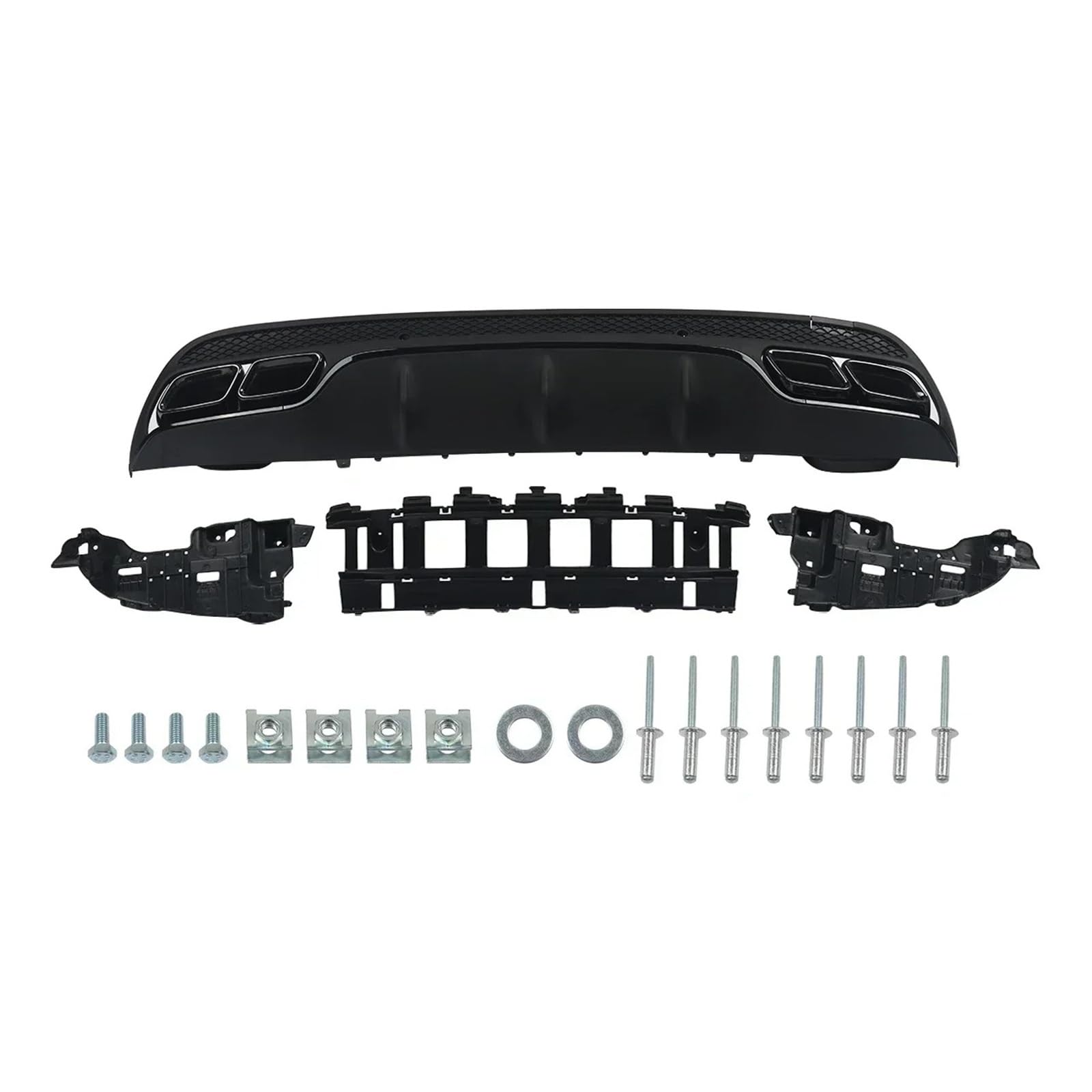 Parachoques trasero Benz W205 sedan 2015-2018 estilo AMG con puntas de escape 7