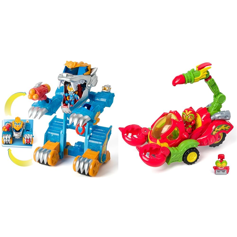 SUPERTHINGS Wild Tigerbot Y Wild Scorpion – Robot Tigre Transformable Y Vehículo Escorpión Con Figuras Exclusivas, Disparos Y Pinzas