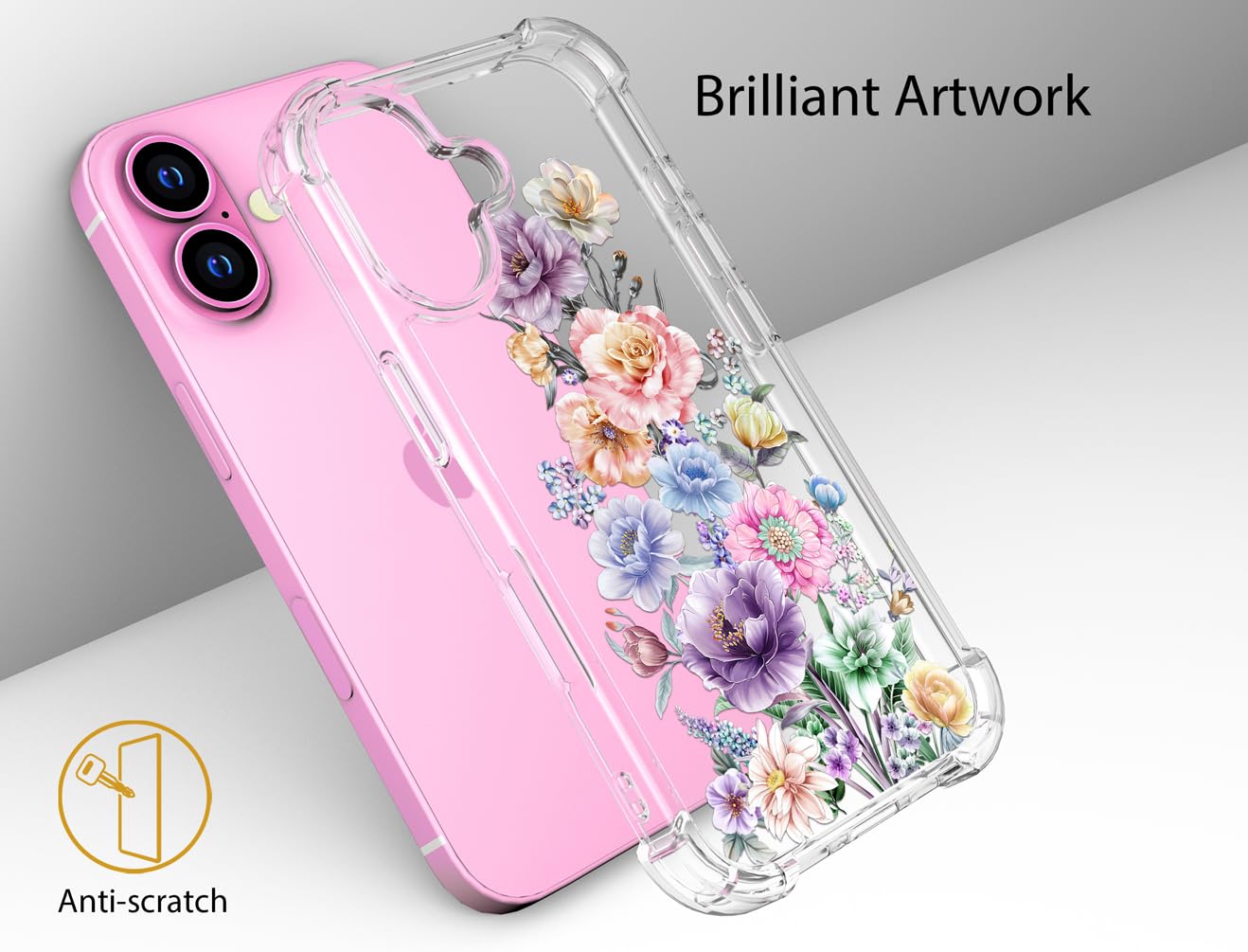 IPhone 16 PRO MAX Hülle Mit Ananas-Blumen Design – Transparent, Kratzfest & Stylisch Für Frauen