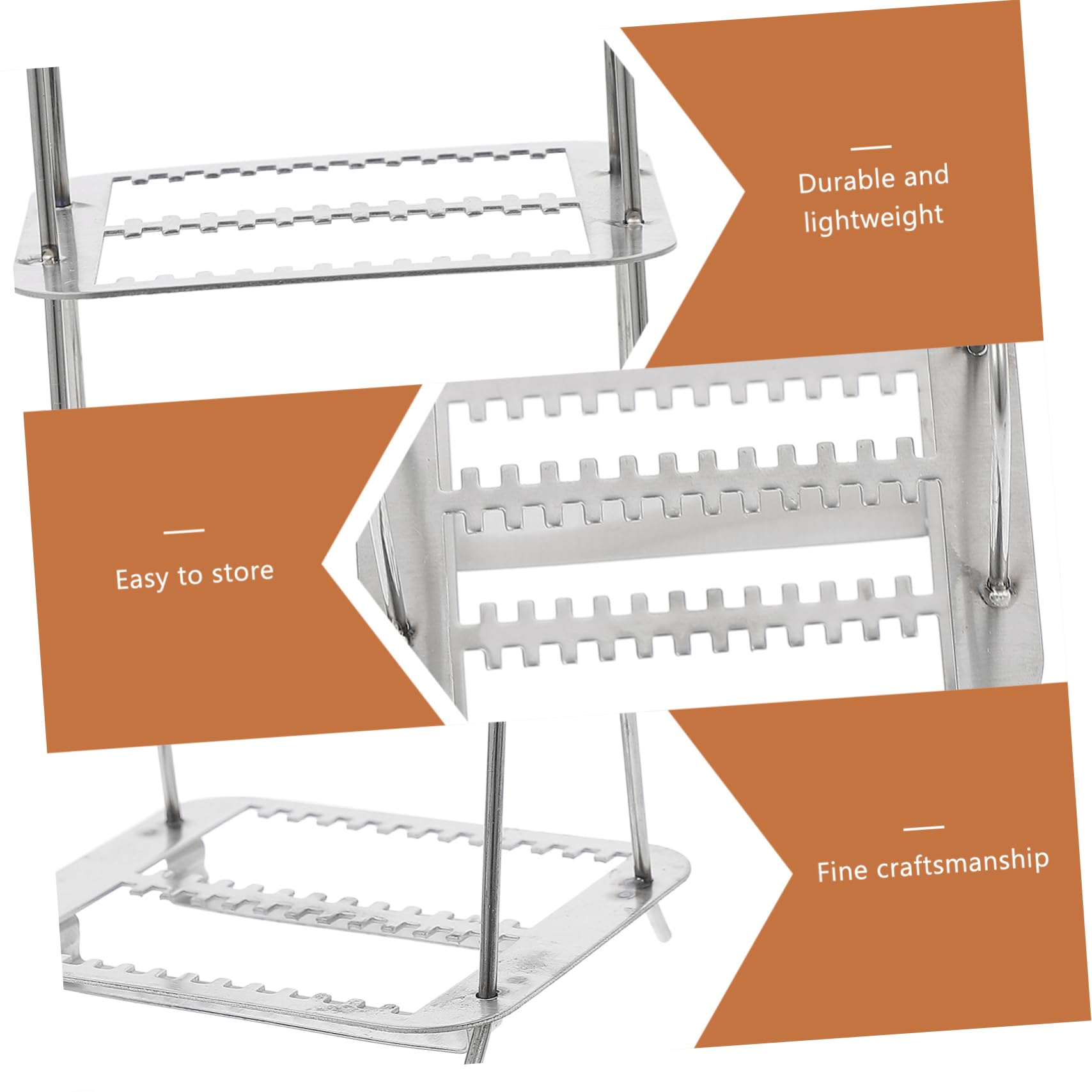 CIYODO 26 Dyeing Rack Slides Staining Holder Microscope Slides Rack Microscope Slides Holder Staining Rack Glass Slides Holder Glass Slides Rack Stainless Steel Silver