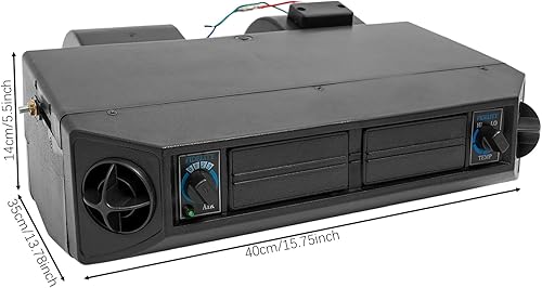 Vista 4 de Unidad de ensamblaje de evaporador de aire acondicionado y kit de calentador, 880 pies/min 137 BTU 3 velocidades AC 12 V evaporador eléctrico debajo