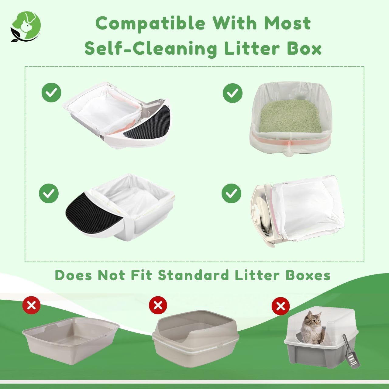 Automatic Robot Liners – 100% Compostable - Compatible with Neakasa M1 and PetPivot AutoScooper 11 Open-Top Self-Cleaning Litter Box - 27" L x 13" W – Drawstring Close – 40 Micron image 3