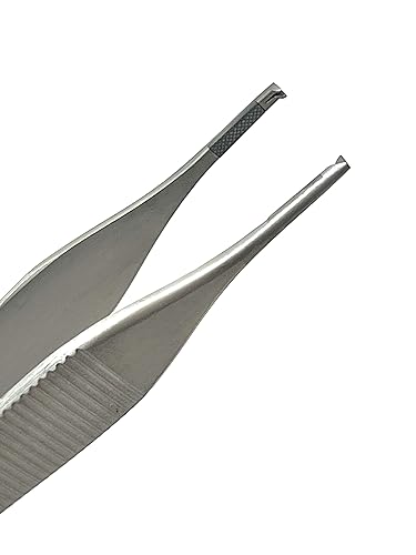 Miniatura 5 de Pinzas de tejido alemán Premium Tc Adson dentadas 1X2 4.75 "Adson Kocher Configuración veterinaria Cynamed
